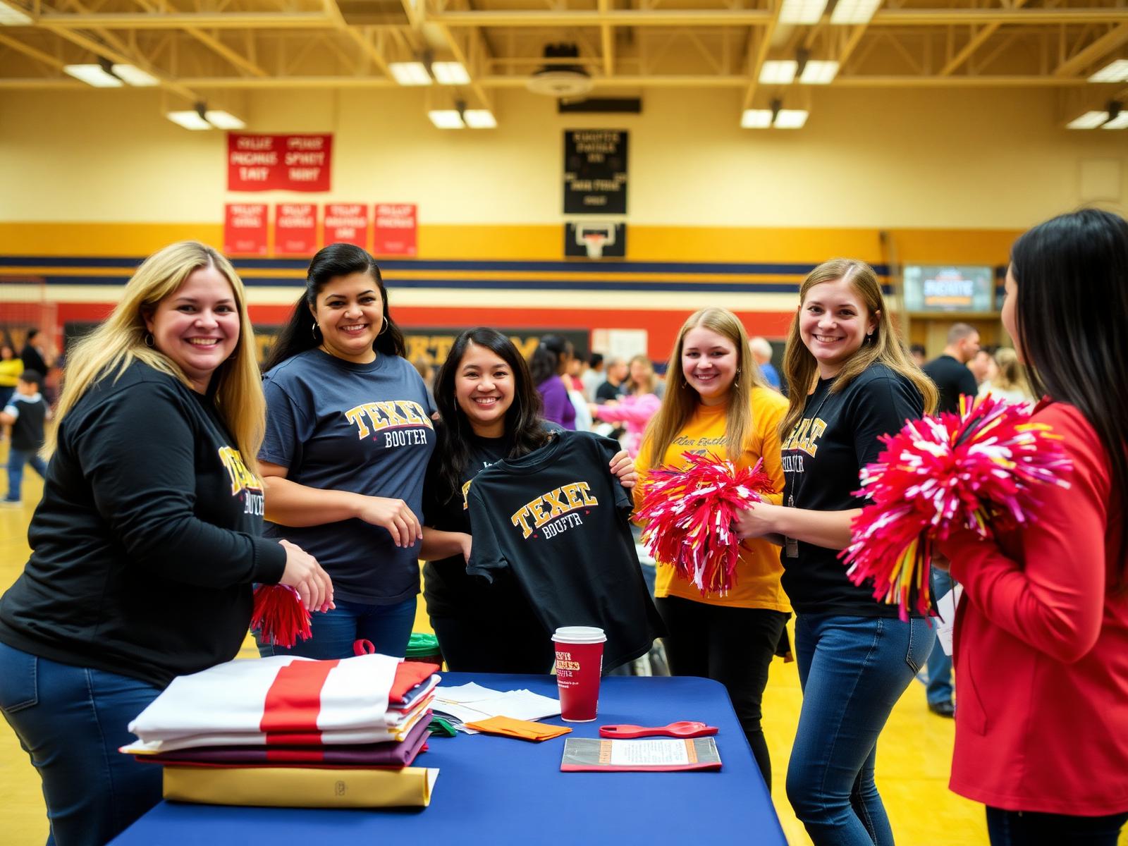 Booster volunteers at a game